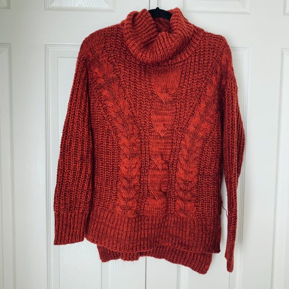 UNIVERSAL THREAD chunky Long-line Large Cableknit Turtleneck Long Sleeve Sweate - Picture 5 of 8